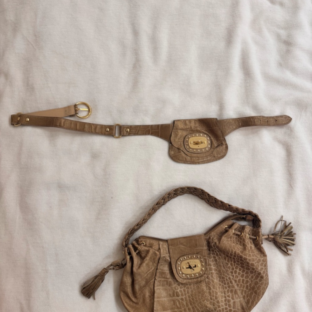 Braccialini leather bag & belt set